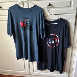 Lot of 2 Travis Mathew  Cotton Logo American Flag Christmas Golfcart T-Shirts XL